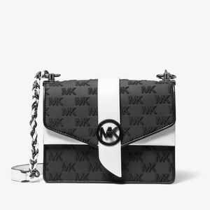 Michael Kors Small Black & White Logo Neoprene Crossbody